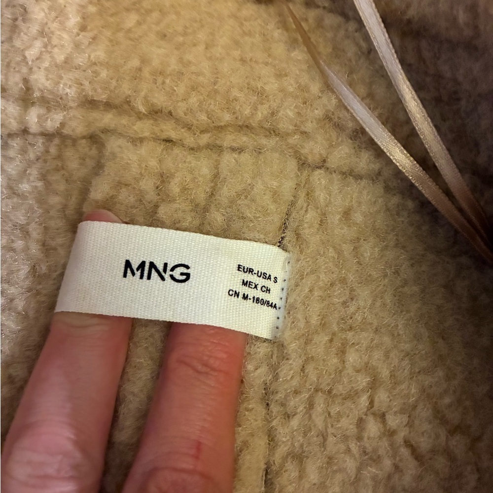 Mango Women’s Faux Suede and Shearling Aviator Jacket Brown Bomber Size S - Picture 8 of 8